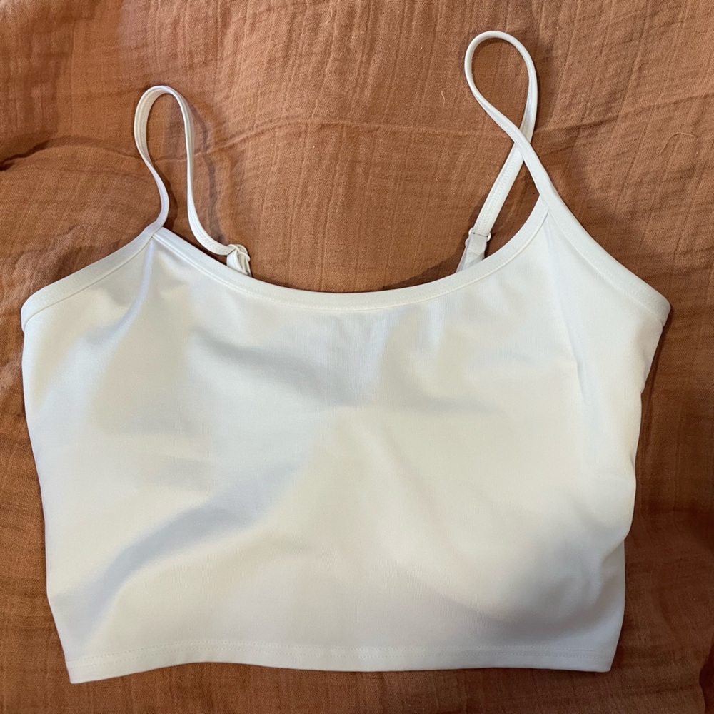 White PINK Active Crop Bra Top Sports M